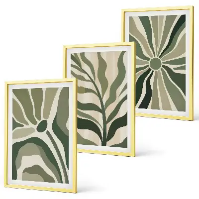 Fotowand met natuurlijke patronen in groen en beige