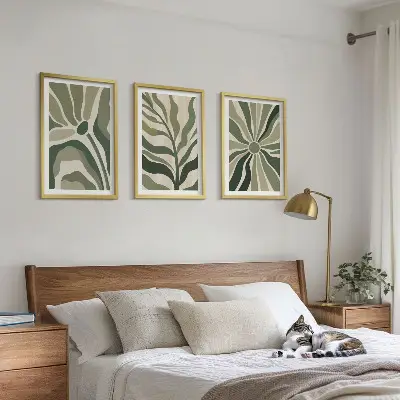 Fotowand met natuurlijke patronen in groen en beige