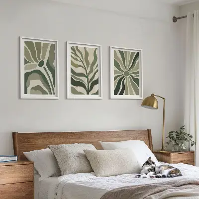 Fotowand met natuurlijke patronen in groen en beige