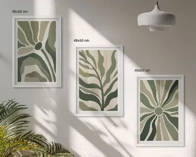 Fotowand met natuurlijke patronen in groen en beige