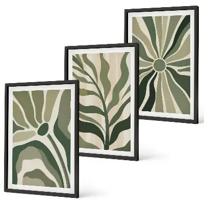 Fotowand met natuurlijke patronen in groen en beige