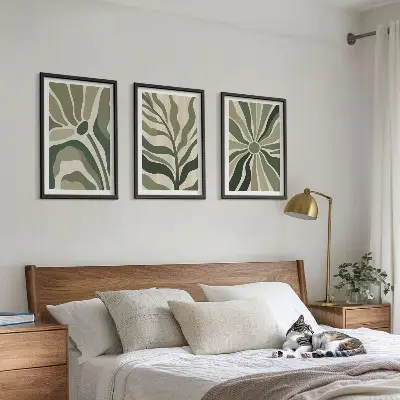 Fotowand met natuurlijke patronen in groen en beige