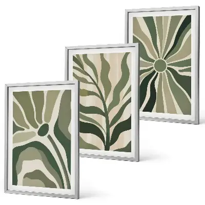 Fotowand met natuurlijke patronen in groen en beige