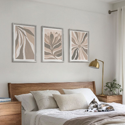 Wanddecoratie set schilderijen Abstrakcyjne roślinne wzory