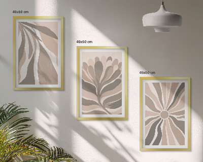Wanddecoratie set schilderijen Abstrakcyjne roślinne wzory