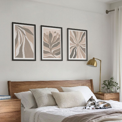 Wanddecoratie set schilderijen Abstrakcyjne roślinne wzory