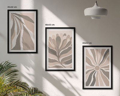 Wanddecoratie set schilderijen Abstrakcyjne roślinne wzory