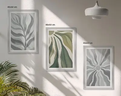 Fotowand met botanische patronen in het groen