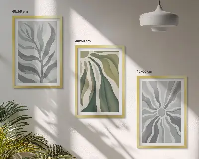Fotowand met botanische patronen in het groen