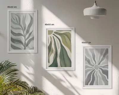 Fotowand met botanische patronen in het groen