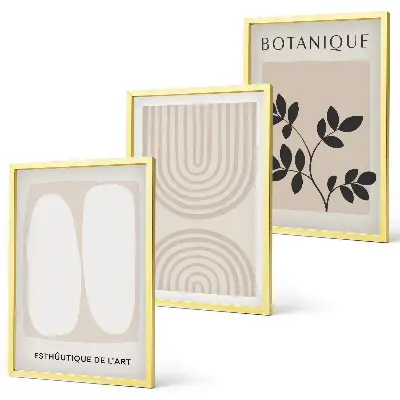 Fotowand met verfijnde botanische posters in boho stijl