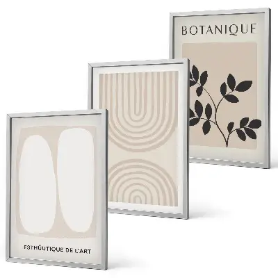 Fotowand met verfijnde botanische posters in boho stijl
