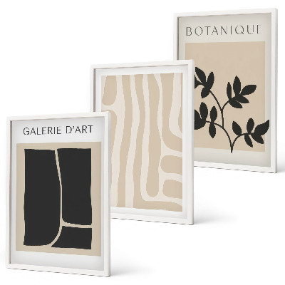 Wanddecoratie set schilderijen Abstrakcyjne kształty roślinne