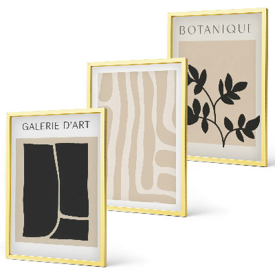 Wanddecoratie set schilderijen Abstrakcyjne kształty roślinne