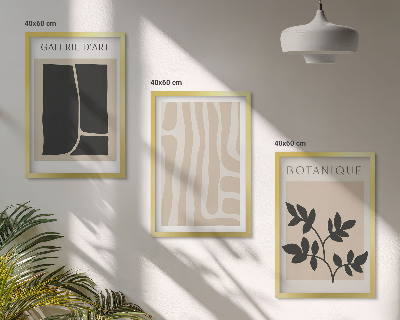 Wanddecoratie set schilderijen Abstrakcyjne kształty roślinne
