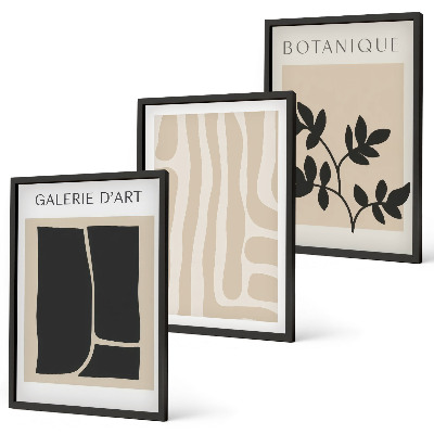 Wanddecoratie set schilderijen Abstrakcyjne kształty roślinne