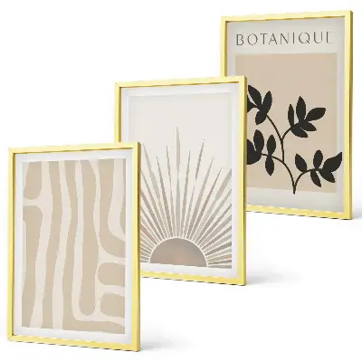 Wanddecoratie set schilderijen met abstracte plantmotieven