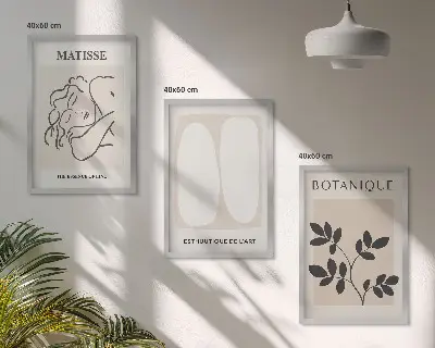 Set van wanddecoratie schilderijen stijlvolle botanische Matisse prints