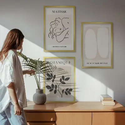 Set van wanddecoratie schilderijen stijlvolle botanische Matisse prints