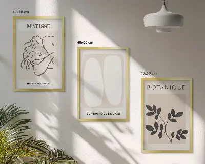Set van wanddecoratie schilderijen stijlvolle botanische Matisse prints