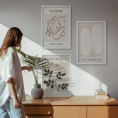 Set van wanddecoratie schilderijen stijlvolle botanische Matisse prints