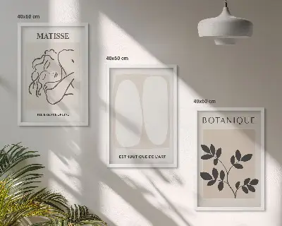 Set van wanddecoratie schilderijen stijlvolle botanische Matisse prints