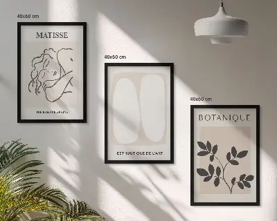 Set van wanddecoratie schilderijen stijlvolle botanische Matisse prints