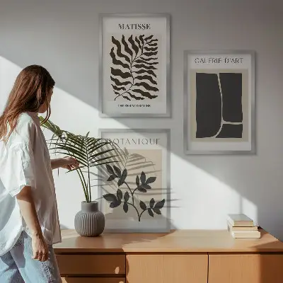 Fotowand minimalistische botanische posters