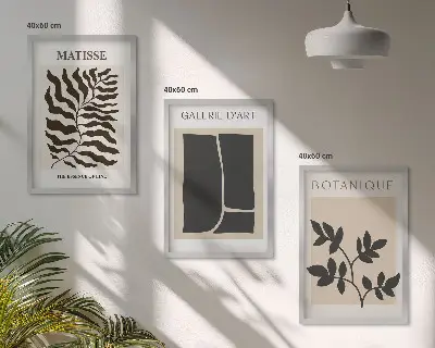 Fotowand minimalistische botanische posters