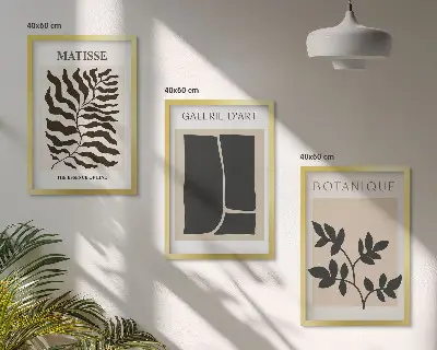 Fotowand minimalistische botanische posters