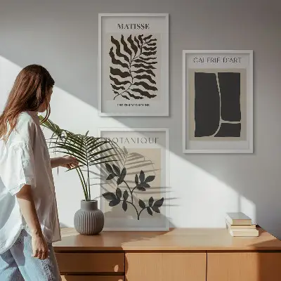 Fotowand minimalistische botanische posters