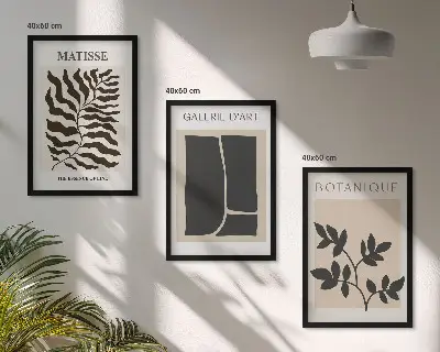 Fotowand minimalistische botanische posters