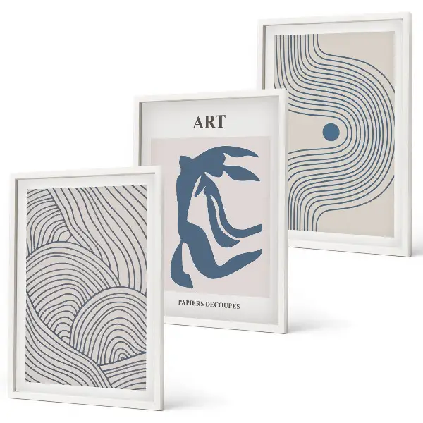 Fotowand met abstracte blauwe lijnen