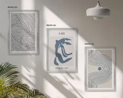 Fotowand met abstracte blauwe lijnen