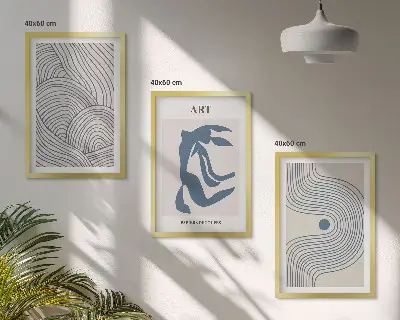 Fotowand met abstracte blauwe lijnen
