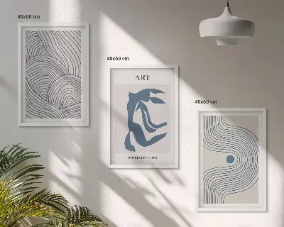 Fotowand met abstracte blauwe lijnen