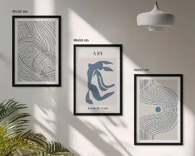 Fotowand met abstracte blauwe lijnen