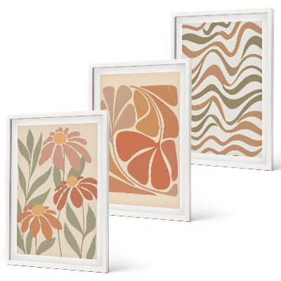 Wanddecoratie set schilderijen Kwiaty pastelowe abstrakcje