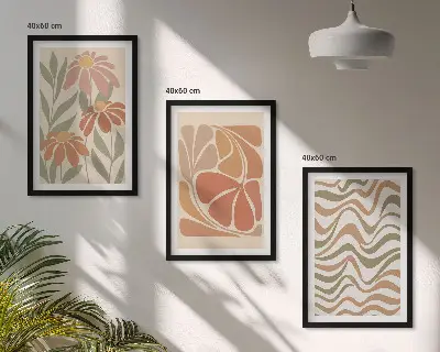 Wanddecoratieset met schilderijen abstracte pastelkleurige bloemen