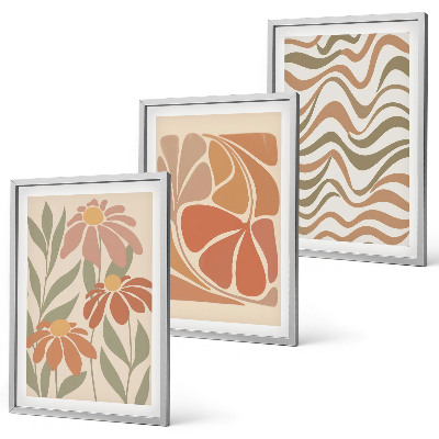 Wanddecoratie set schilderijen Kwiaty pastelowe abstrakcje