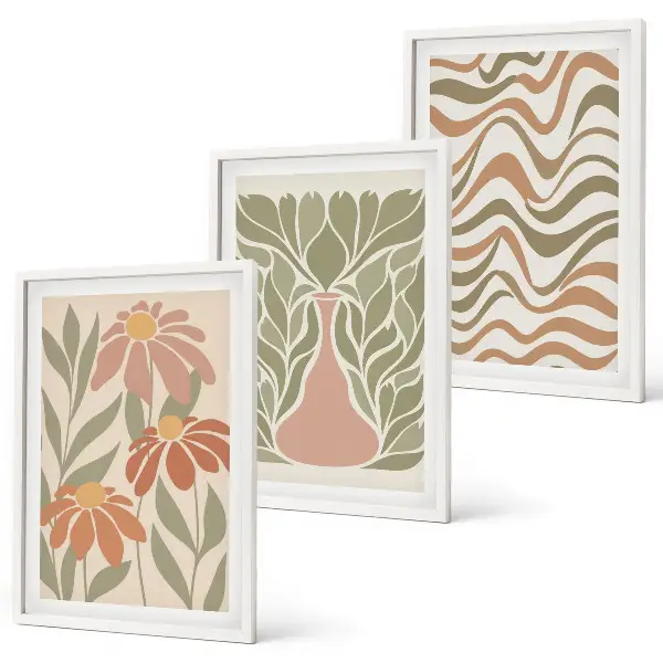 Fotowand met abstracte pastelkleurige bloemen