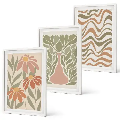Fotowand met abstracte pastelkleurige bloemen