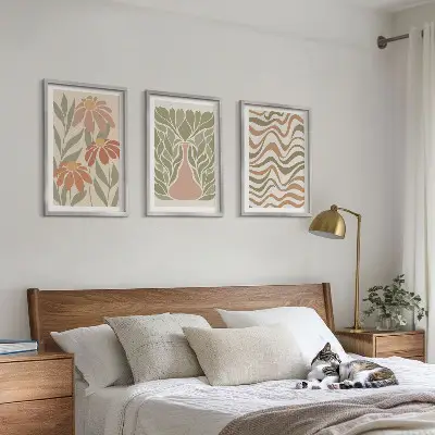 Fotowand met abstracte pastelkleurige bloemen