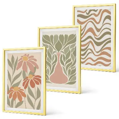Fotowand met abstracte pastelkleurige bloemen