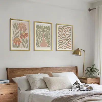 Fotowand met abstracte pastelkleurige bloemen
