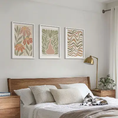 Fotowand met abstracte pastelkleurige bloemen