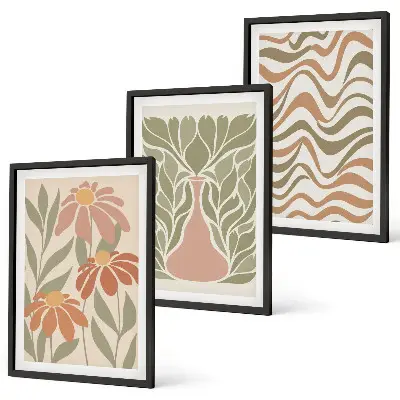Fotowand met abstracte pastelkleurige bloemen
