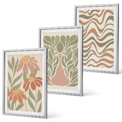 Fotowand met abstracte pastelkleurige bloemen