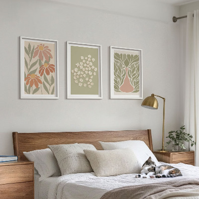 Wanddecoratie set schilderijen Kwiatowe motywy boho wzory