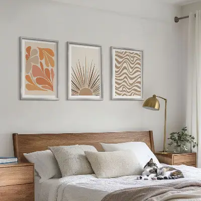 Fotowand zon met pastelkleurige bohovormen